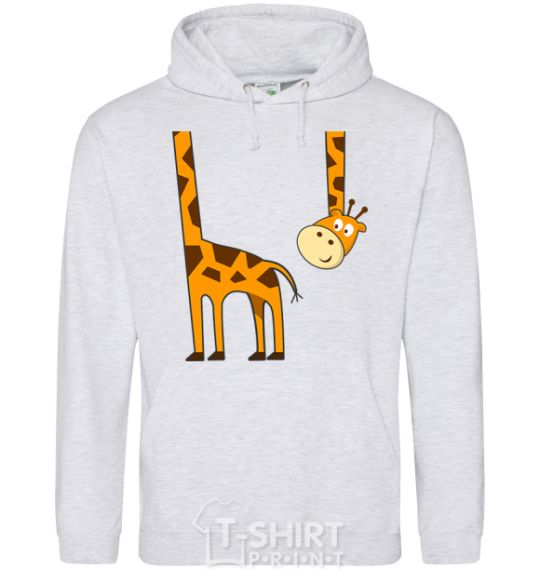 Men`s hoodie The giraffe hovered sport-grey фото