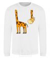 Sweatshirt The giraffe hovered White фото