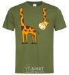 Men's T-Shirt The giraffe hovered millennial-khaki фото