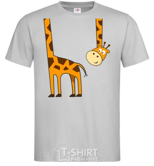 Men's T-Shirt The giraffe hovered grey фото