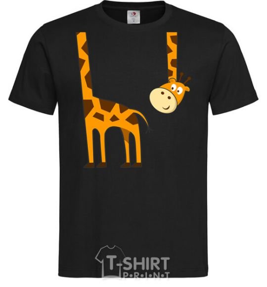 Men's T-Shirt The giraffe hovered black фото