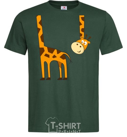 Men's T-Shirt The giraffe hovered bottle-green фото