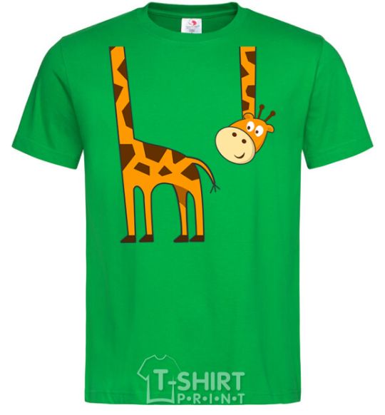 Men's T-Shirt The giraffe hovered kelly-green фото