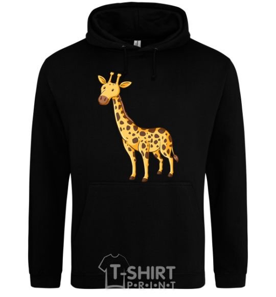 Men`s hoodie Standing giraffe black фото