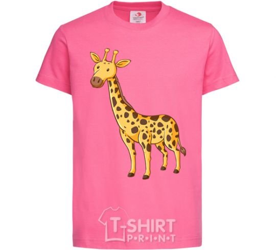 Kids T-shirt Standing giraffe heliconia фото