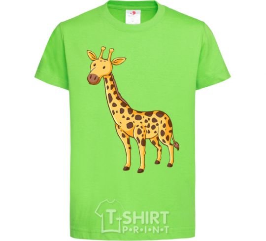 Kids T-shirt Standing giraffe orchid-green фото