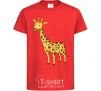 Kids T-shirt Standing giraffe red фото