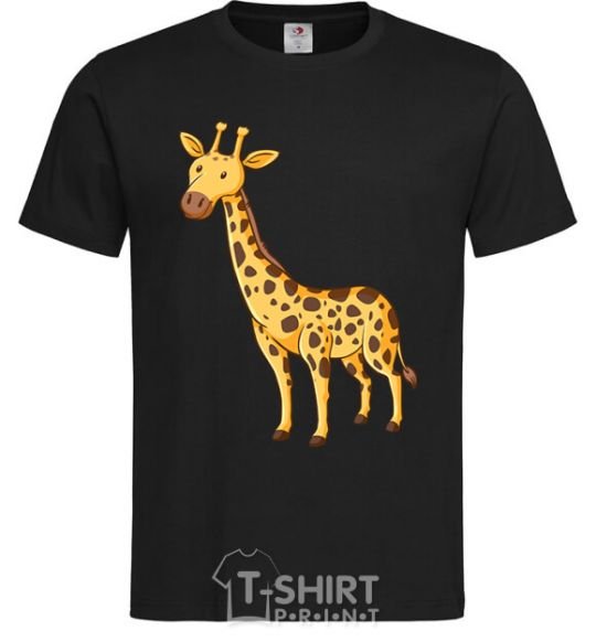 Мужская футболка Standing giraffe Черный фото