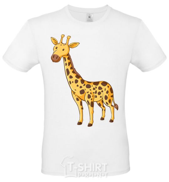 Мужская футболка Standing giraffe Белый фото