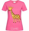 Женская футболка Standing giraffe Ярко-розовый фото