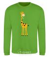 Sweatshirt A giraffe eats a twig orchid-green фото