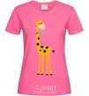 Women's T-shirt A giraffe eats a twig heliconia фото