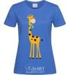 Женская футболка Жираф кушает веточку Ярко-синий фото