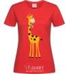Женская футболка Жираф кушает веточку Красный фото