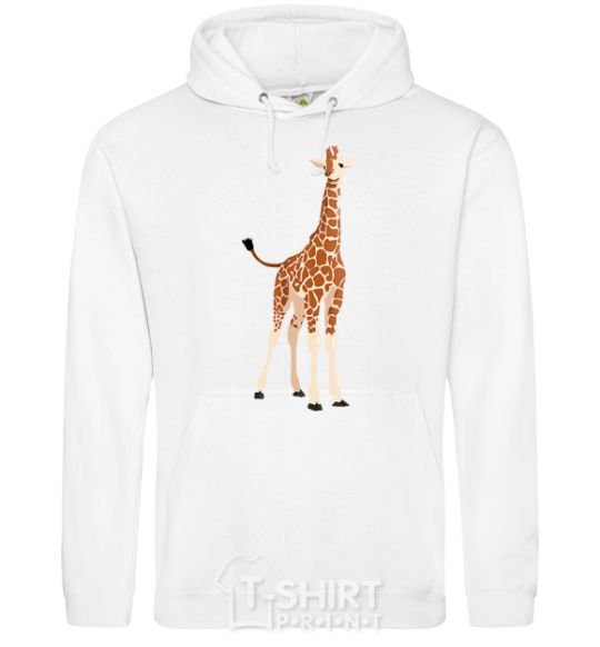 Men`s hoodie Just a giraffe White фото