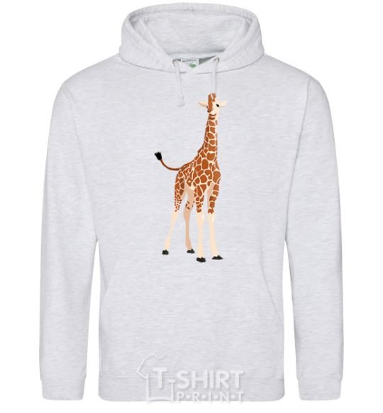 Men`s hoodie Just a giraffe sport-grey фото