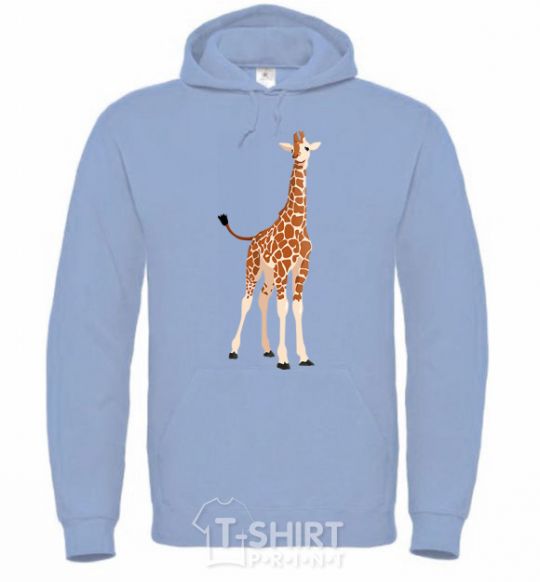 Men`s hoodie Just a giraffe sky-blue фото