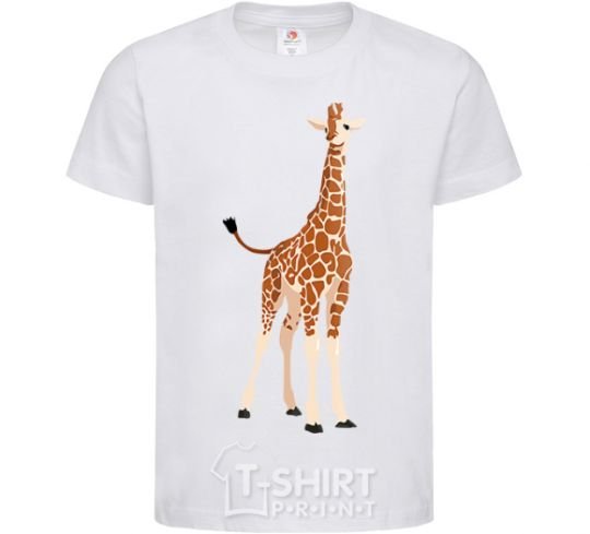 Kids T-shirt Just a giraffe White фото