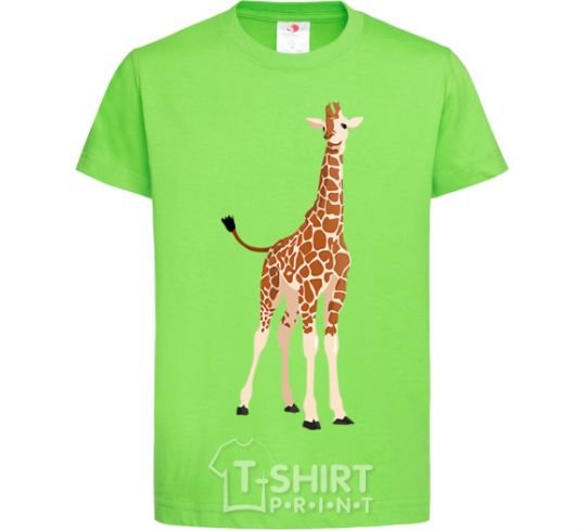 Kids T-shirt Just a giraffe orchid-green фото