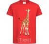 Kids T-shirt Just a giraffe red фото