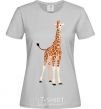 Women's T-shirt Just a giraffe grey фото