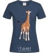 Women's T-shirt Just a giraffe navy-blue фото