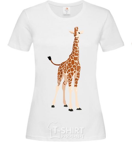 Women's T-shirt Just a giraffe White фото