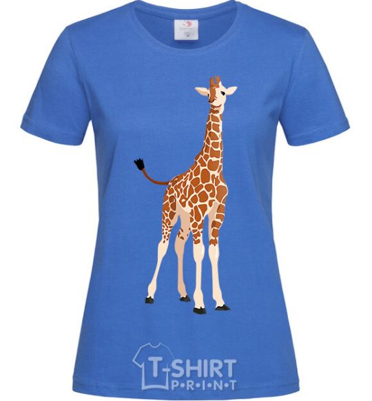 Women's T-shirt Just a giraffe royal-blue фото