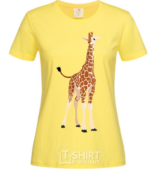 Women's T-shirt Just a giraffe cornsilk фото