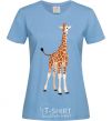 Women's T-shirt Just a giraffe sky-blue фото
