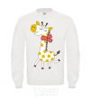 Sweatshirt A giraffe in a red scarf White фото