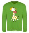 Sweatshirt A giraffe in a red scarf orchid-green фото