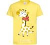 Детская футболка Жираф в красном шарфике Лимонный фото