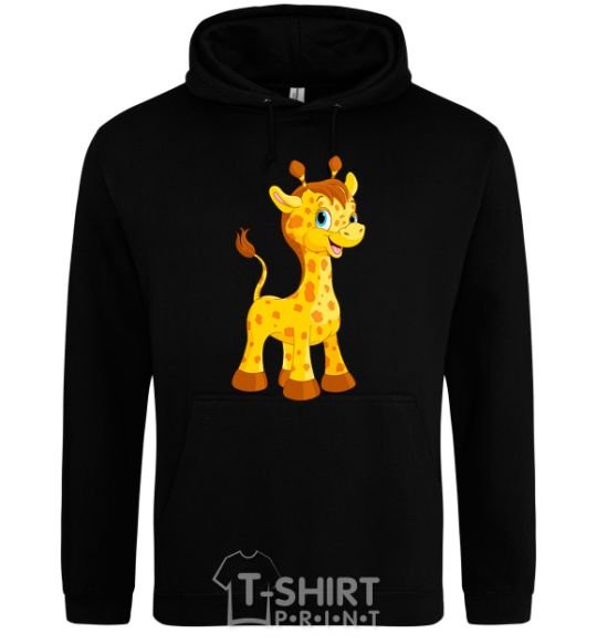Men`s hoodie Baby giraffe black фото