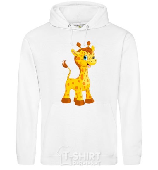 Men`s hoodie Baby giraffe White фото