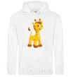 Men`s hoodie Baby giraffe White фото