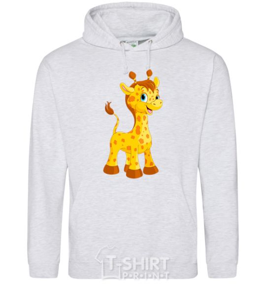 Men`s hoodie Baby giraffe sport-grey фото