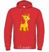 Men`s hoodie Baby giraffe bright-red фото