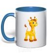 Mug with a colored handle Baby giraffe royal-blue фото
