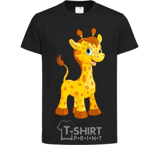 Kids T-shirt Baby giraffe black фото
