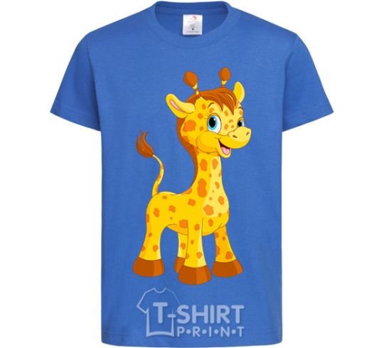 Kids T-shirt Baby giraffe royal-blue фото