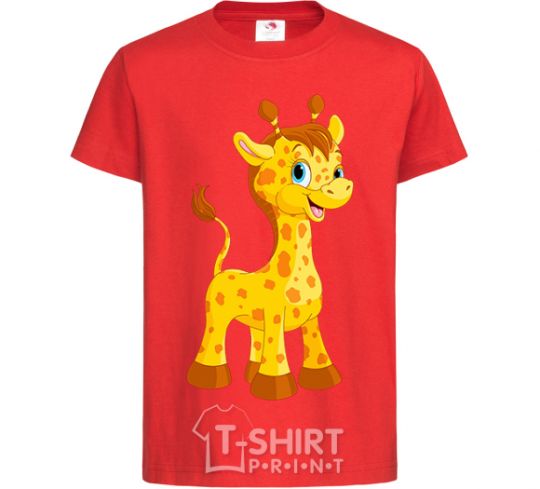 Kids T-shirt Baby giraffe red фото