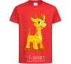 Kids T-shirt Baby giraffe red фото