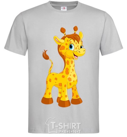 Men's T-Shirt Baby giraffe grey фото