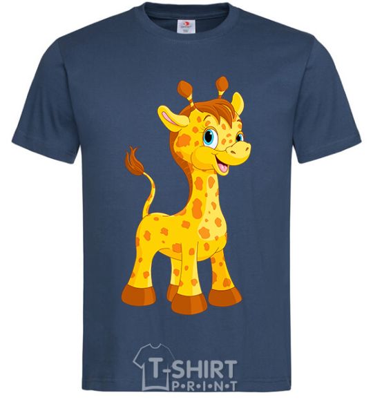 Men's T-Shirt Baby giraffe navy-blue фото