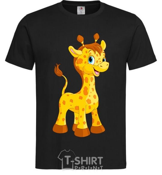 Men's T-Shirt Baby giraffe black фото