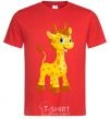 Men's T-Shirt Baby giraffe red фото