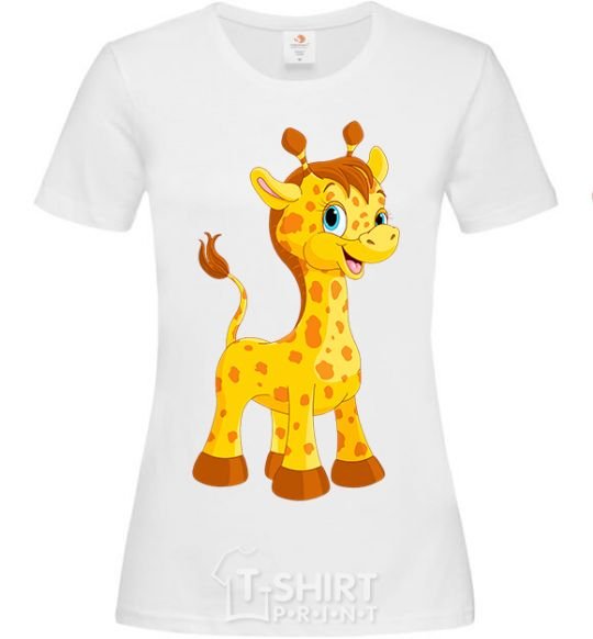 Women's T-shirt Baby giraffe White фото