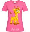 Женская футболка Малыш жираф Ярко-розовый фото