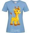 Women's T-shirt Baby giraffe sky-blue фото